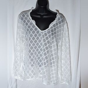 Banana‎ Republic White Sheer Top| Size XL